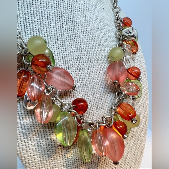 Vintage Pastel Multicolored Lucite Bead Necklace - Picture 2 of 5